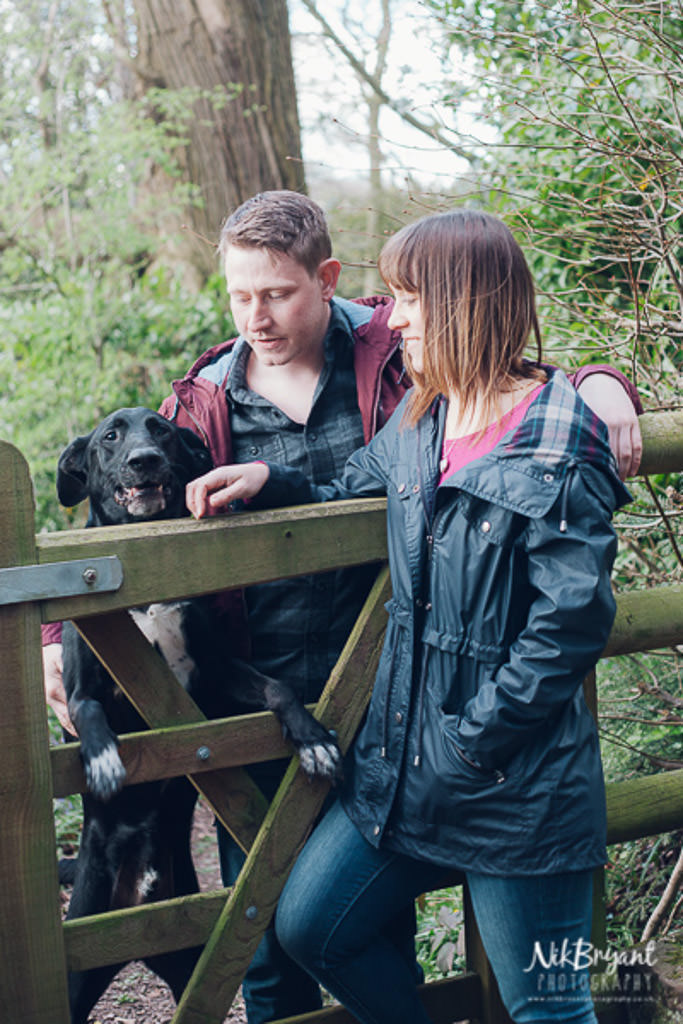 Engagement Shoot Stoke Wedding Dog Woodland Couple Love