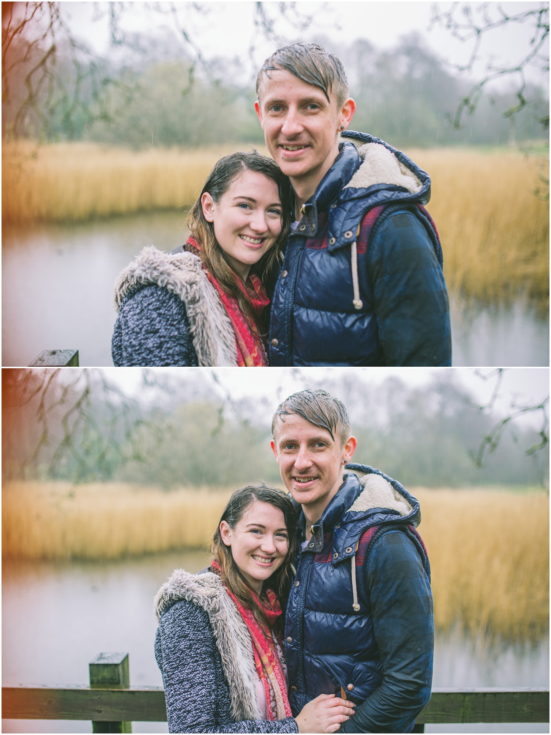 a couple stand by the lake in yarrow valley country park