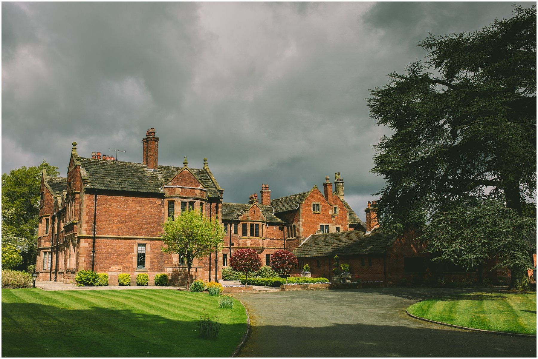 A moody sky over Colshaw Hall