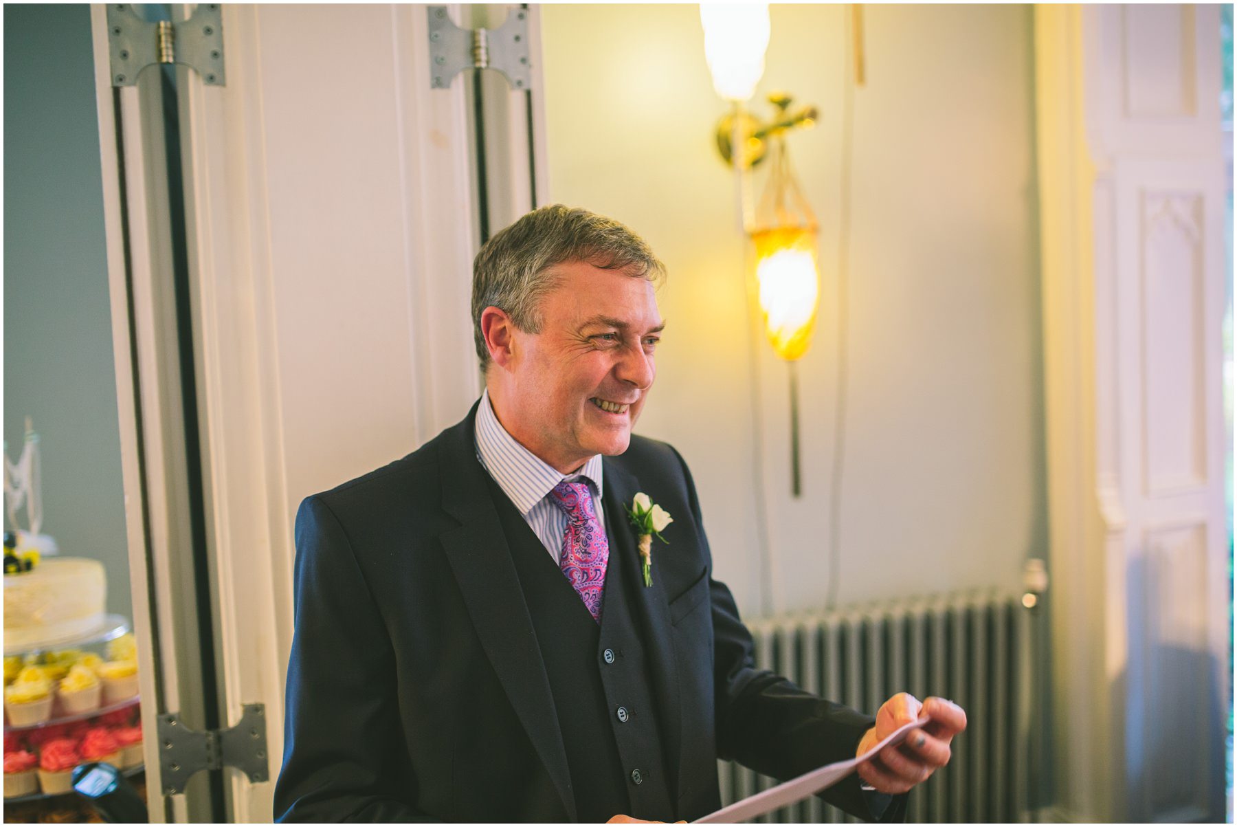 Father of the bride give a speech at Didsbury House Hotel