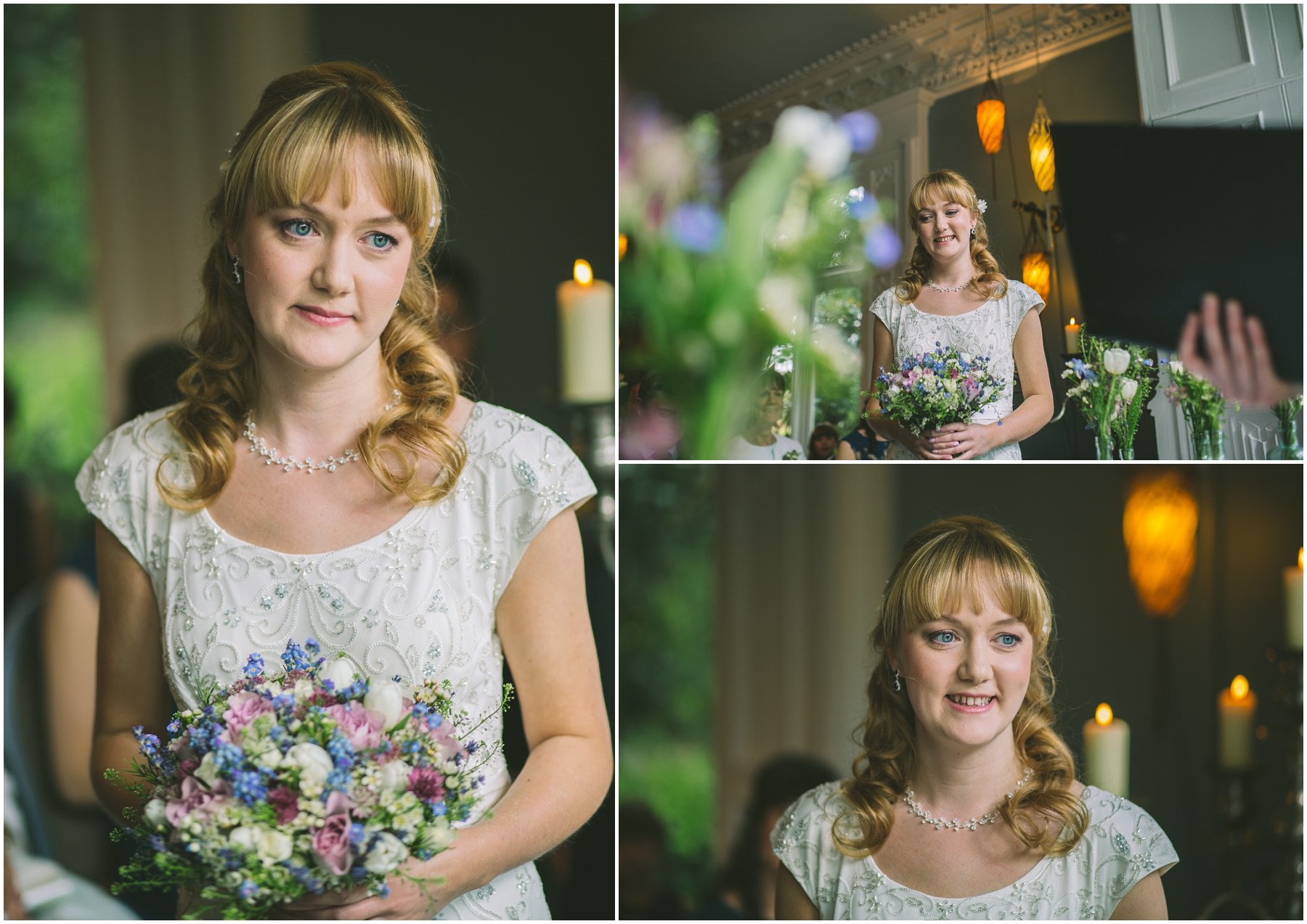 Bride during the wedding ceremony at Didsbury House