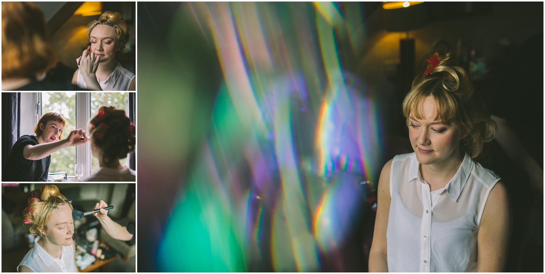 Bride has her make up done at Didsbury House Hotel