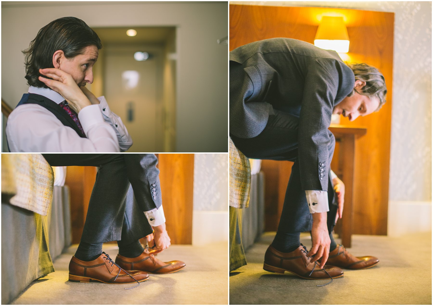 Groom preparations for a Didsbury House Wedding