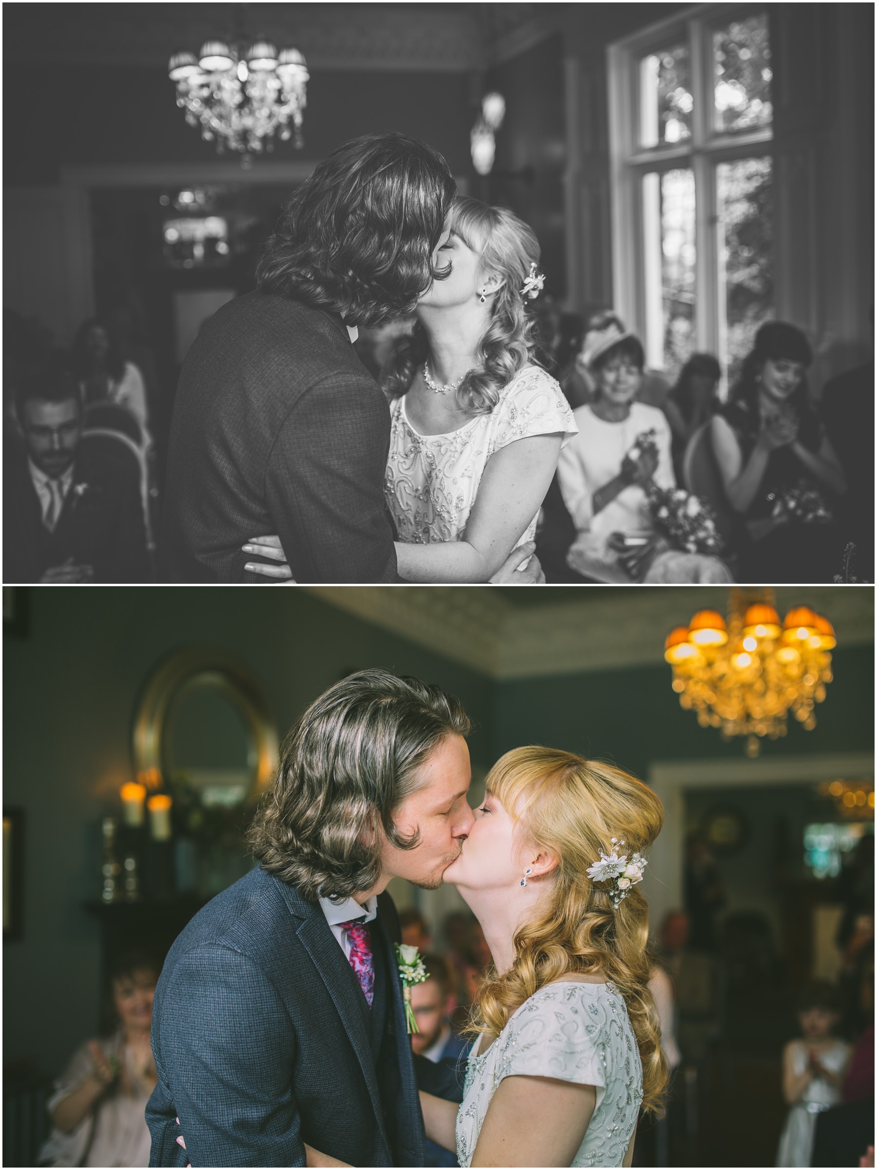 First kiss as husband and wife at Disbury House