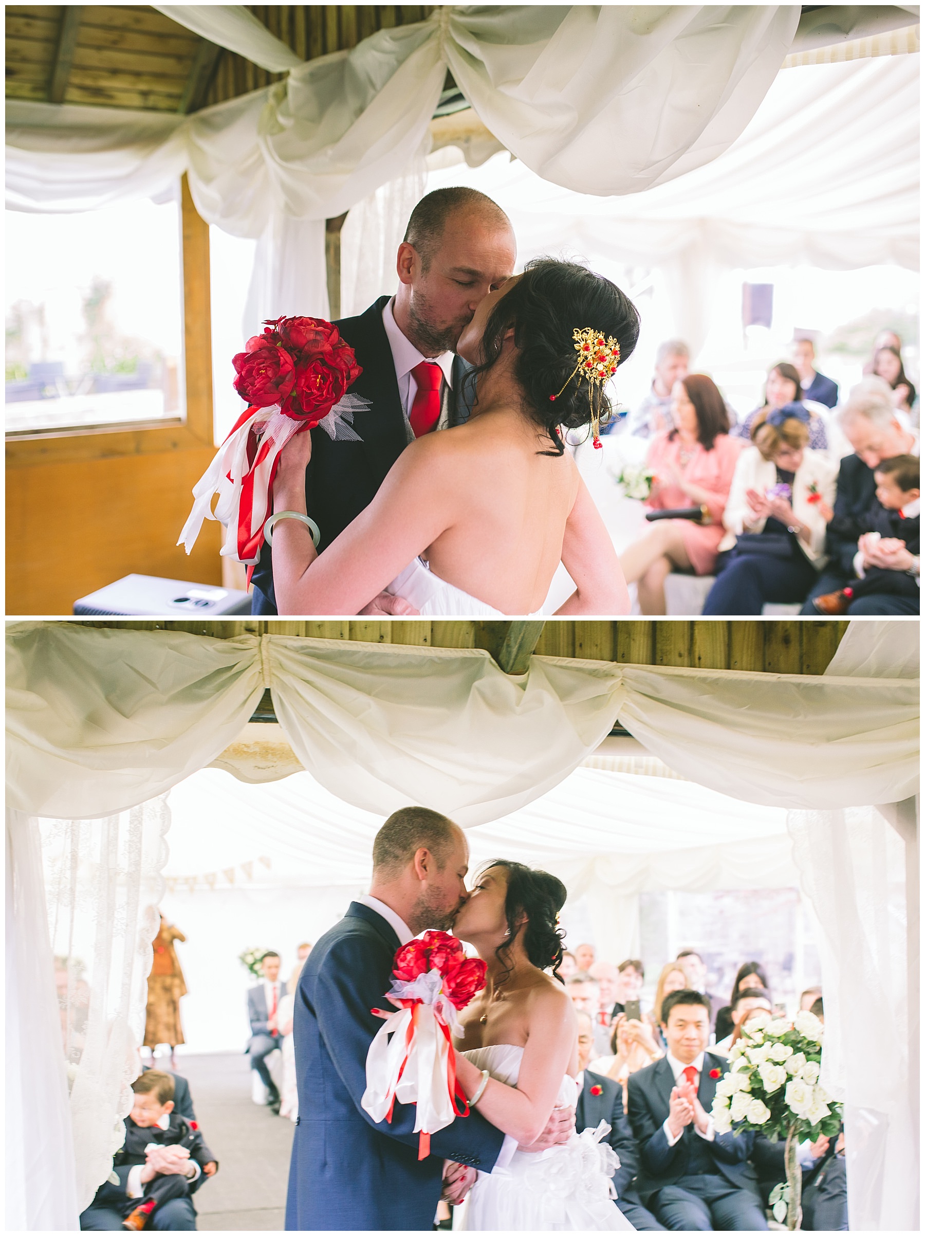 Couples first kiss at pentre mawr