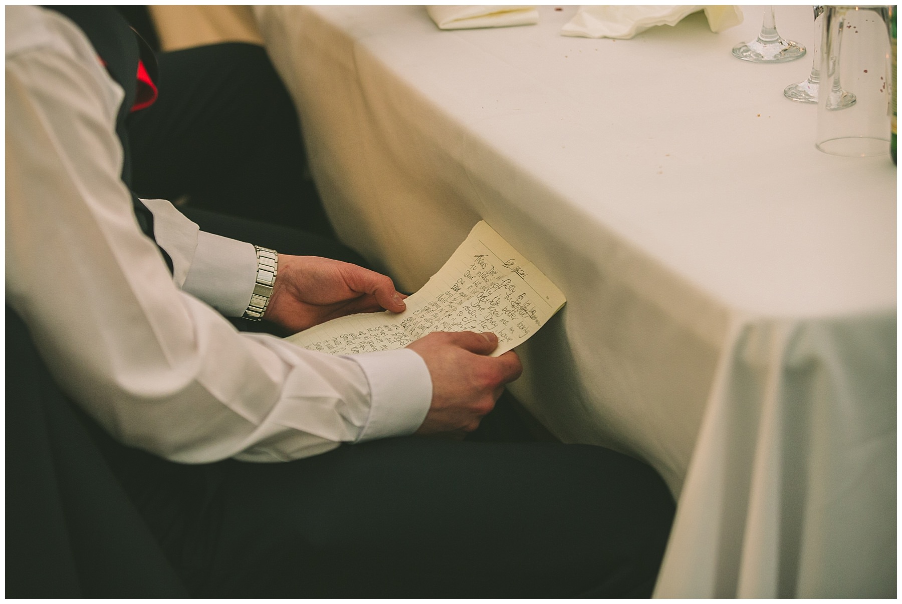 Best man nervously holds his speech