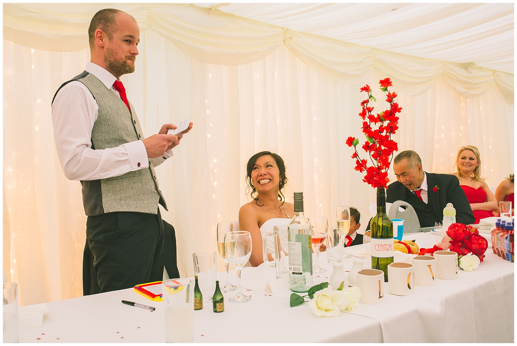 The groom speaks at Pentre Mawr