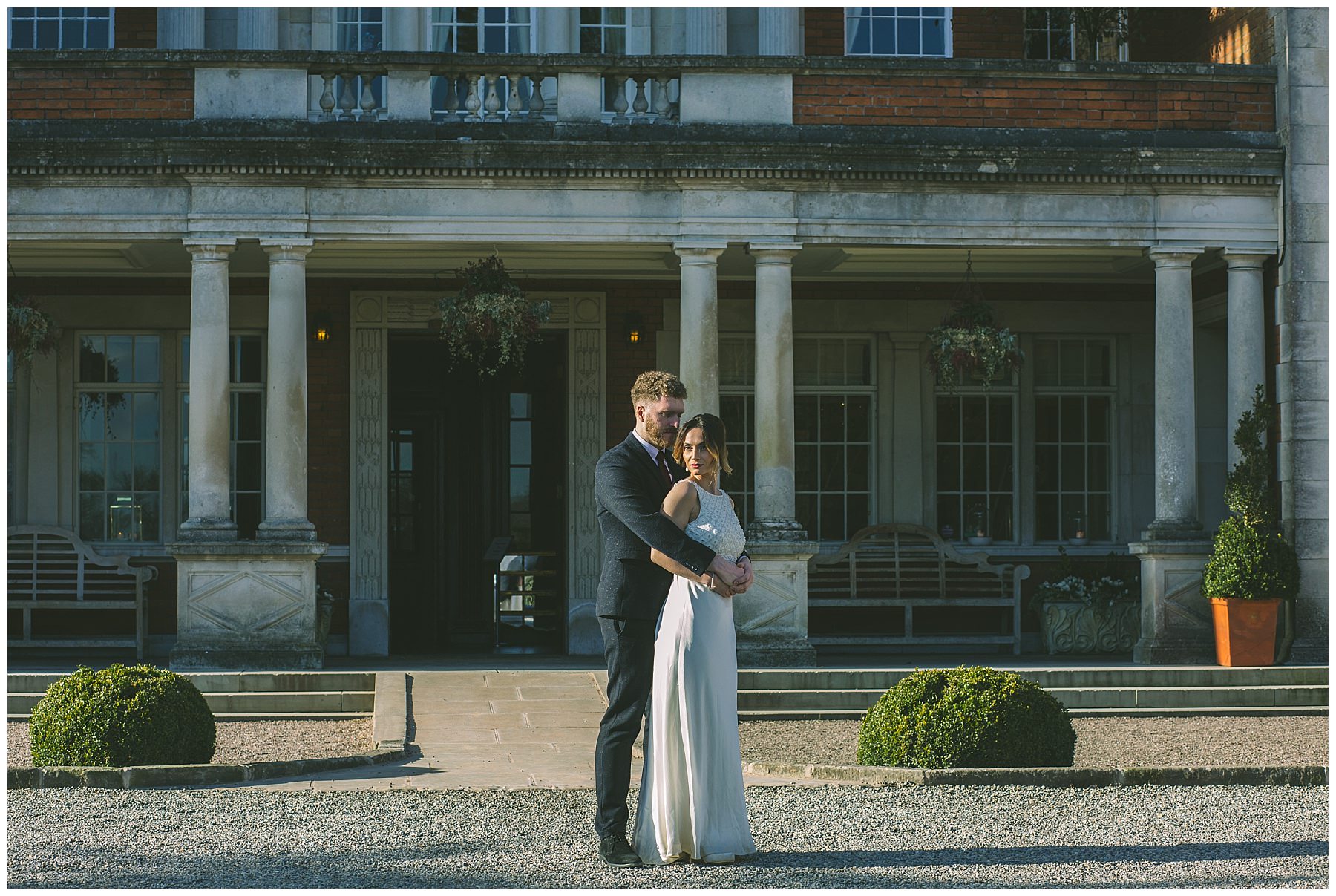 Bridal portraits outside Eaves Hall