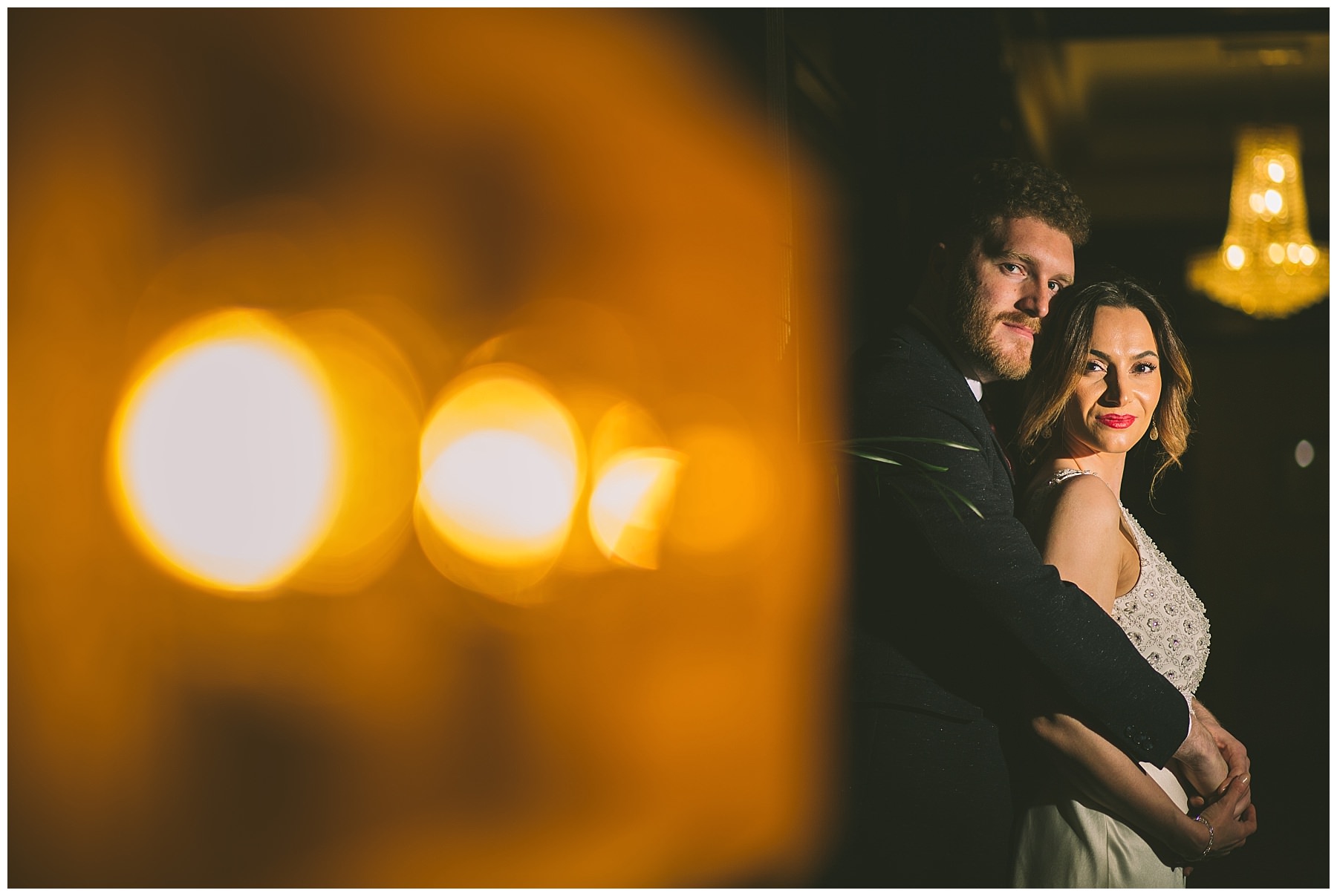 Creative bridal portrait at eaves hall