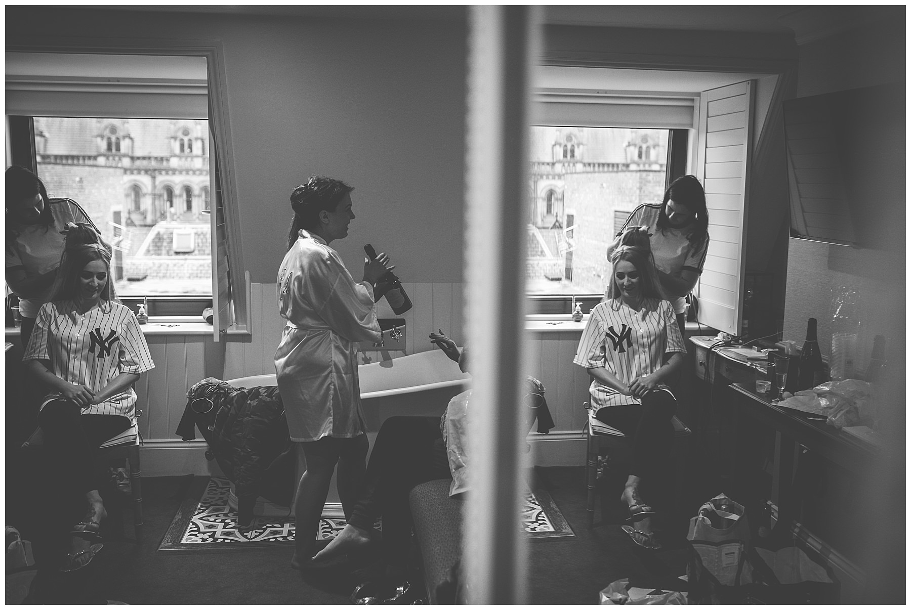 Bridal preparations at King Street Townhouse Wedding