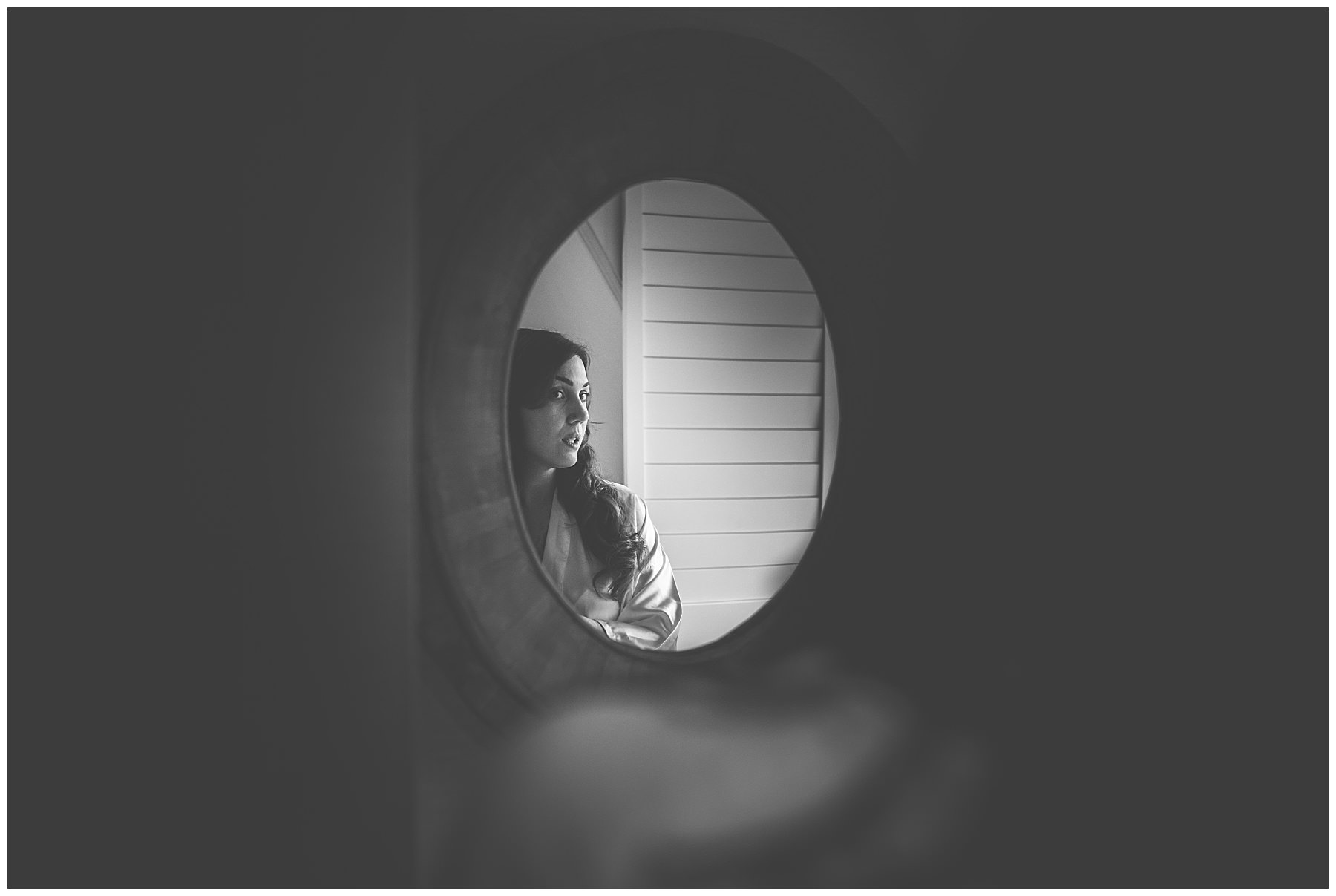 Brides reflection in mirror