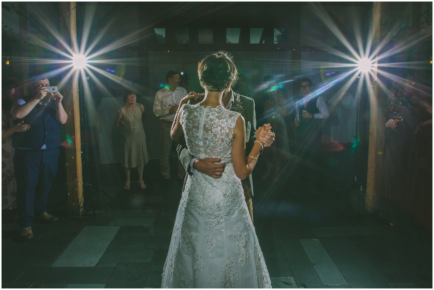 Bride and groom take to the dance floor for their first dance