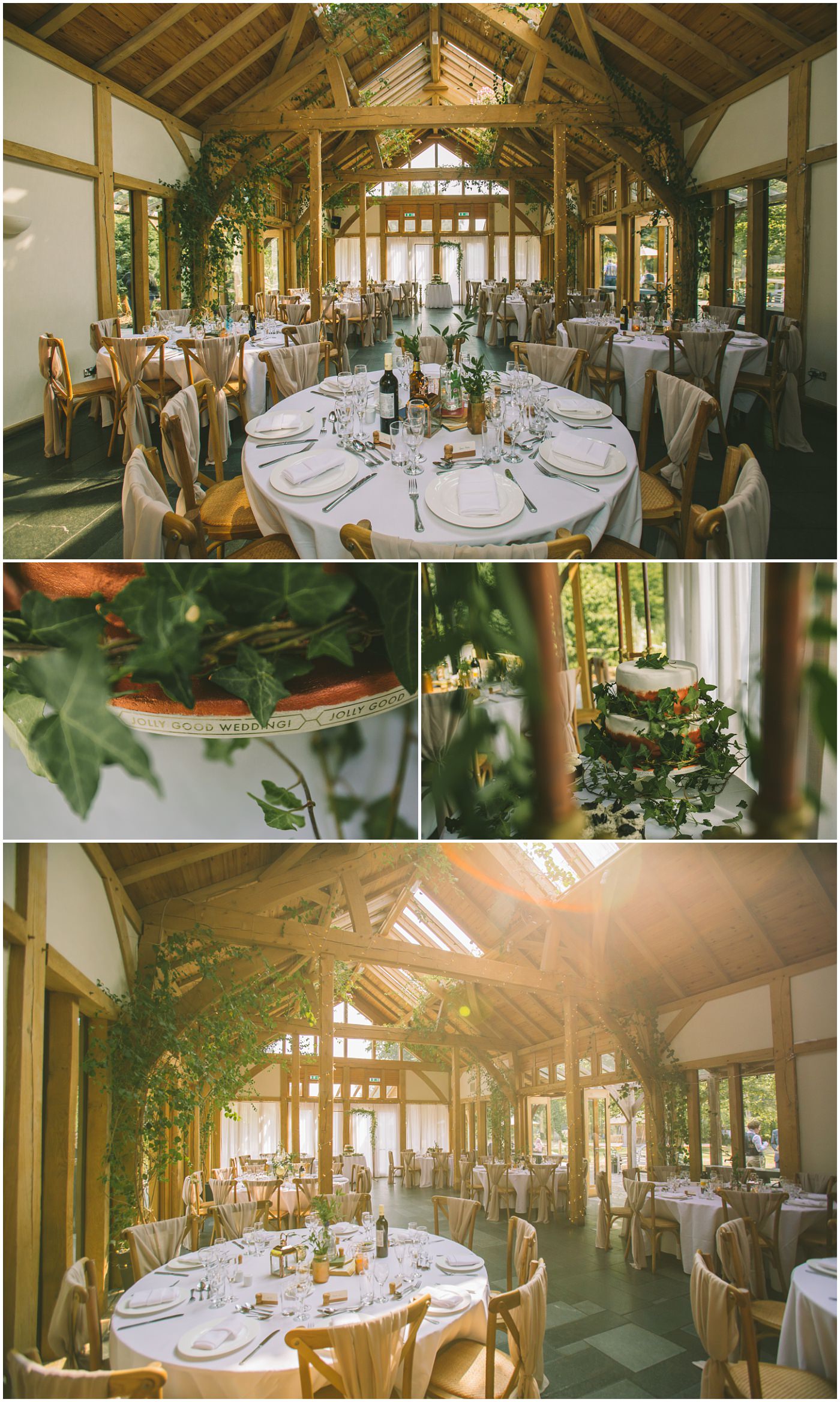Wedding breakfast room all set up at the oaktree of peover in cheshire