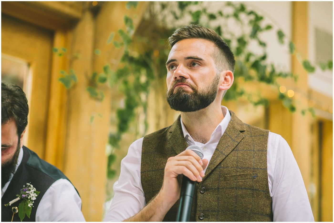 Best man prepares to roast his brother the groom
