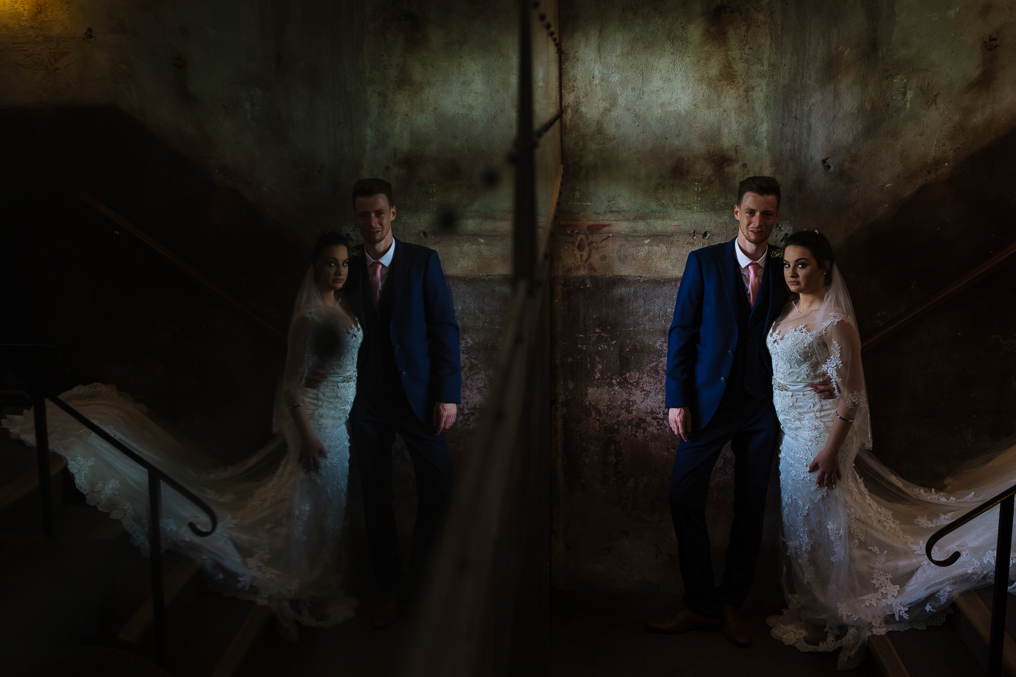 Creative wedding portraits at Holmes Mill