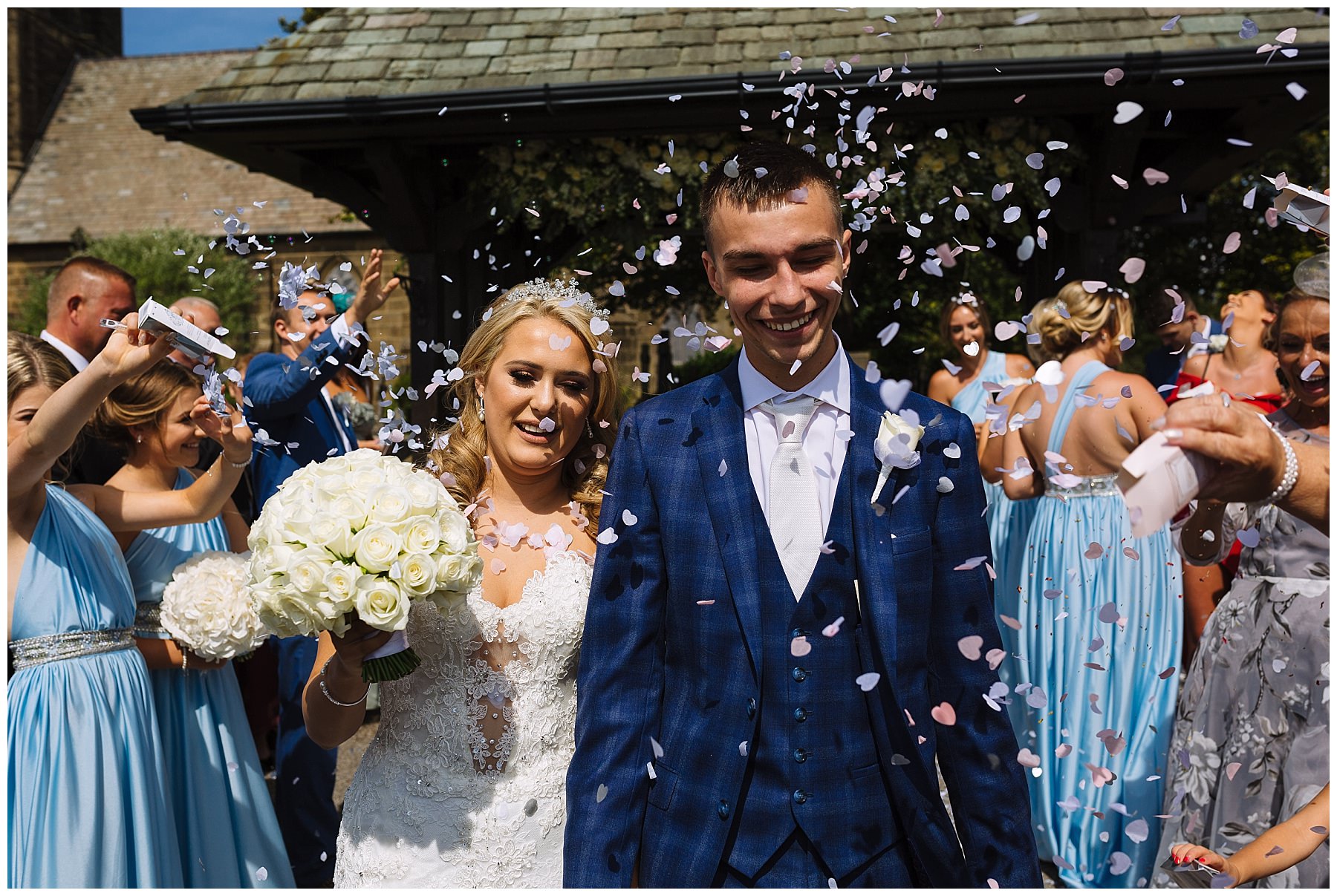 Confetti outside Lancashire Church