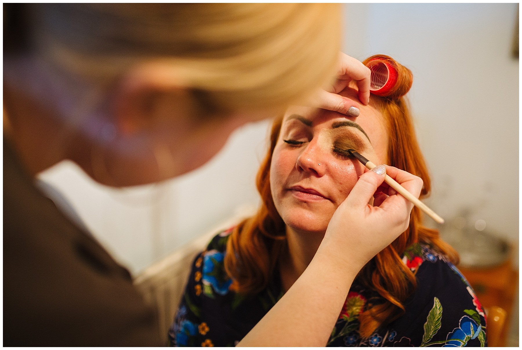 Bride has make up applied