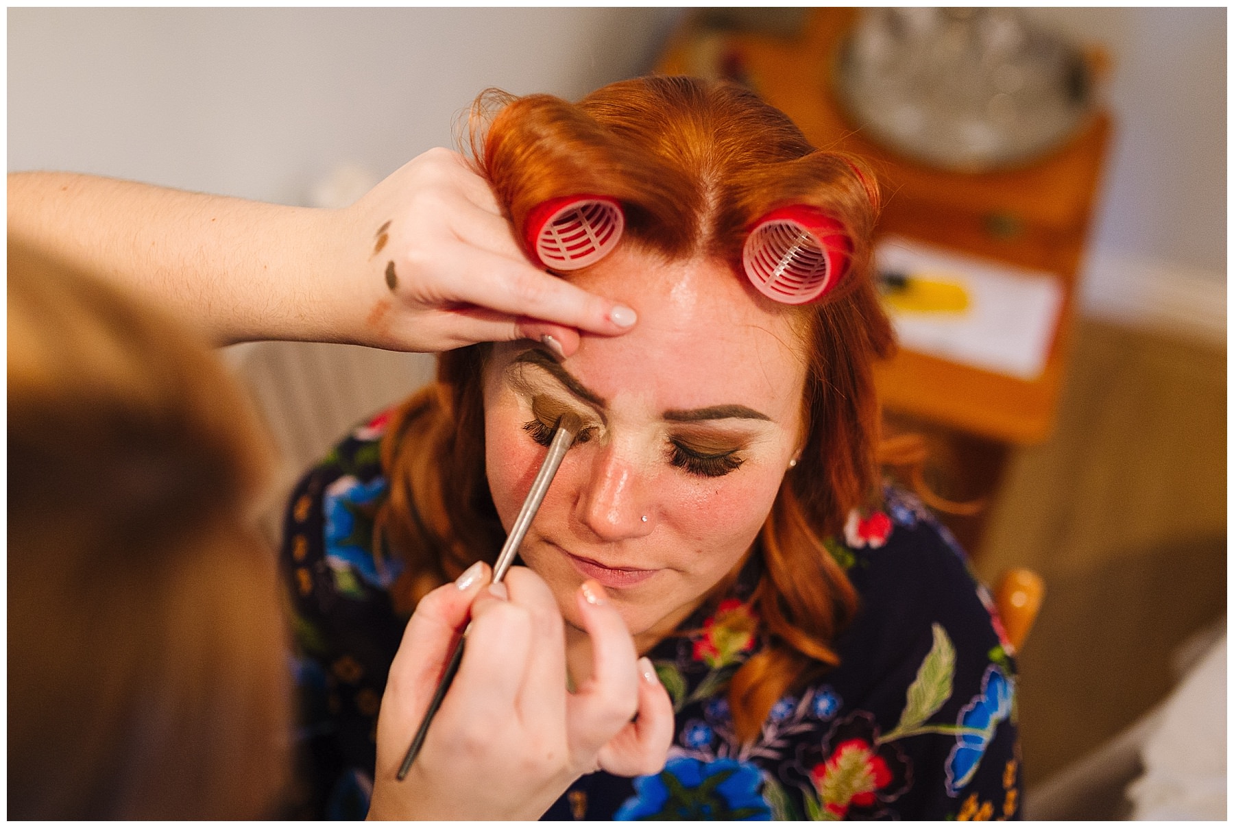 Bridal make up prep photograph