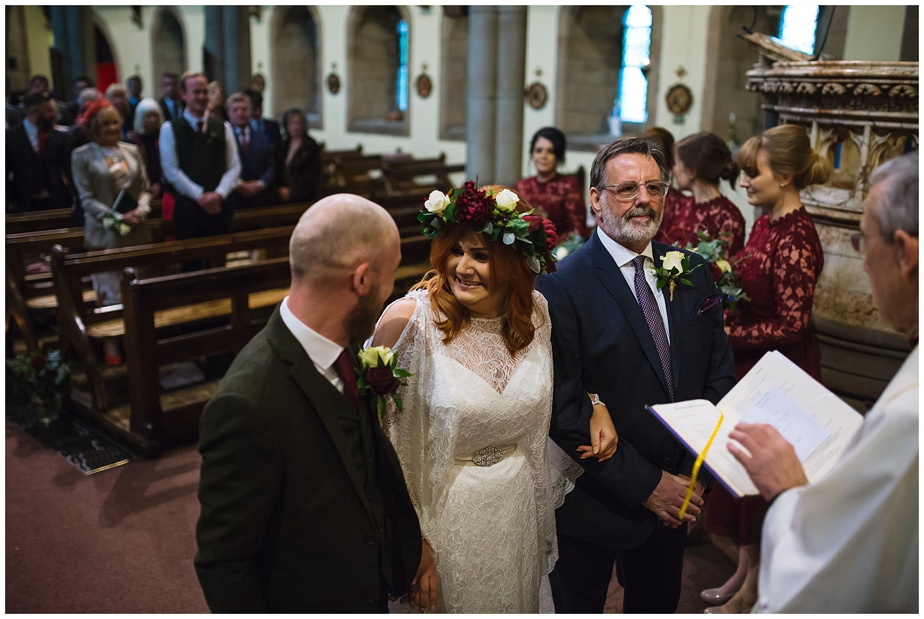 bride and groom see each other for the first time