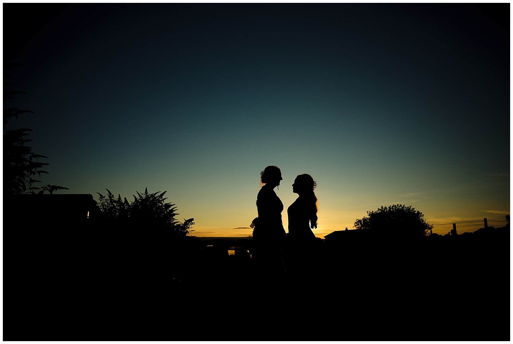 wellbeing farm wedding sunset
