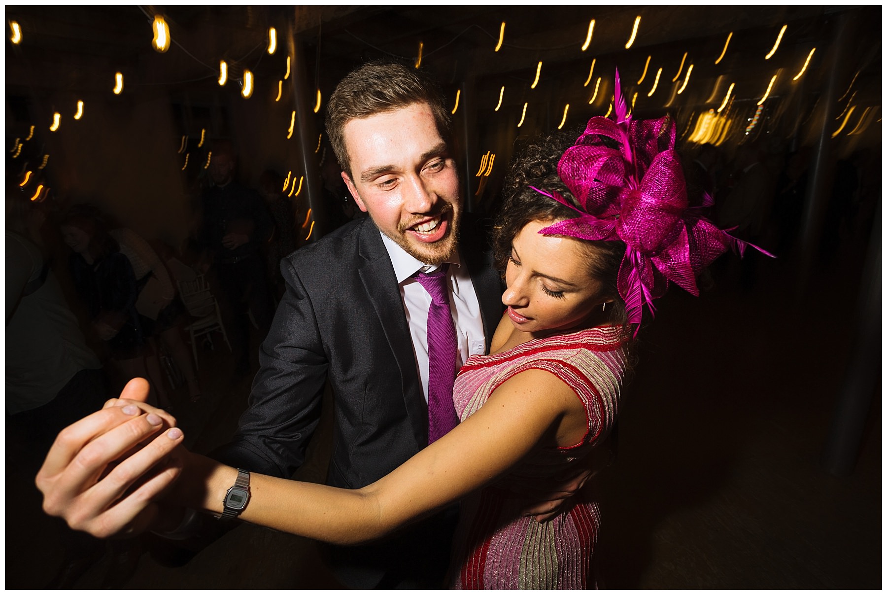 Holmes Mill wedding guests on the dance floor