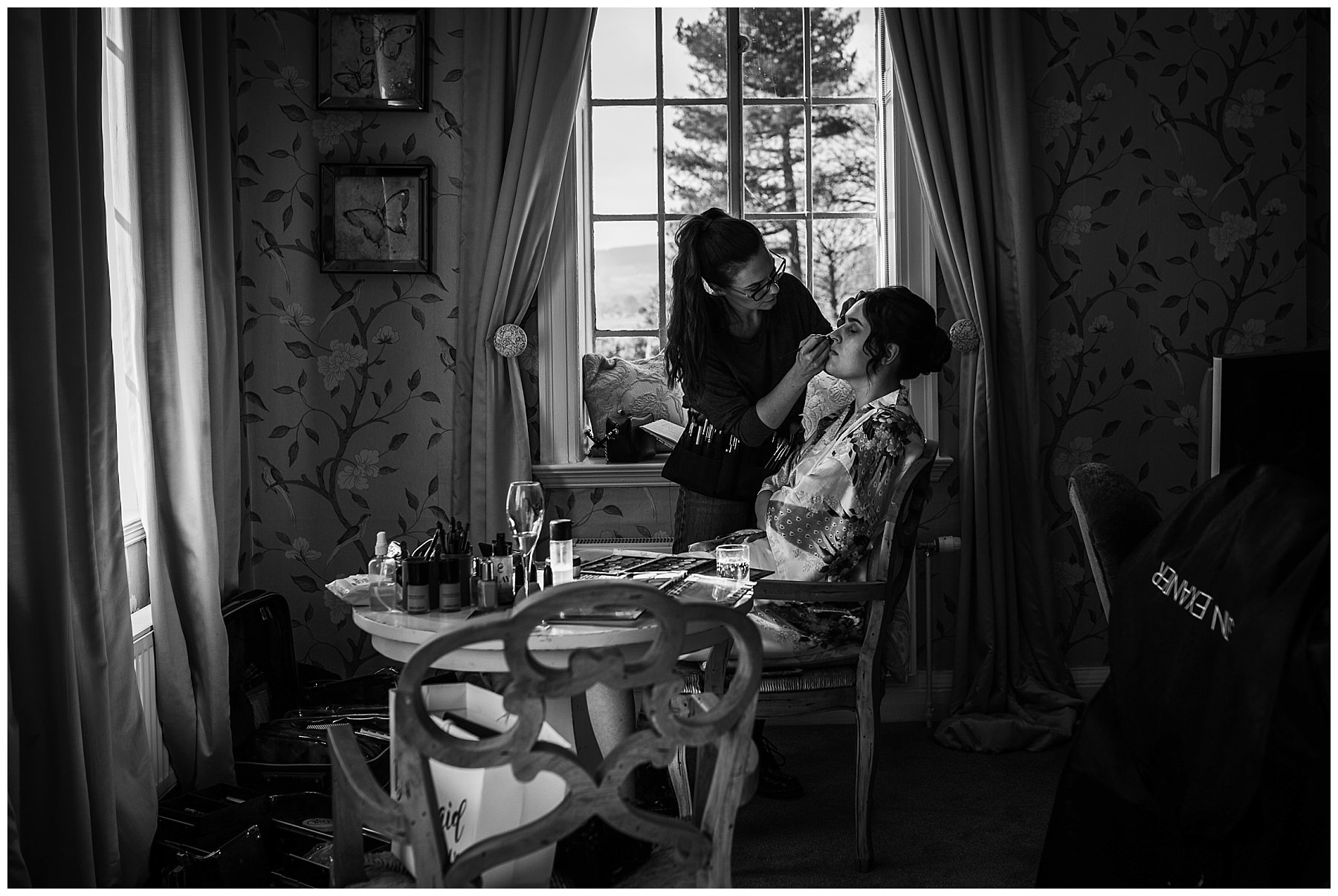 bridal preparations at Eaves Hall
