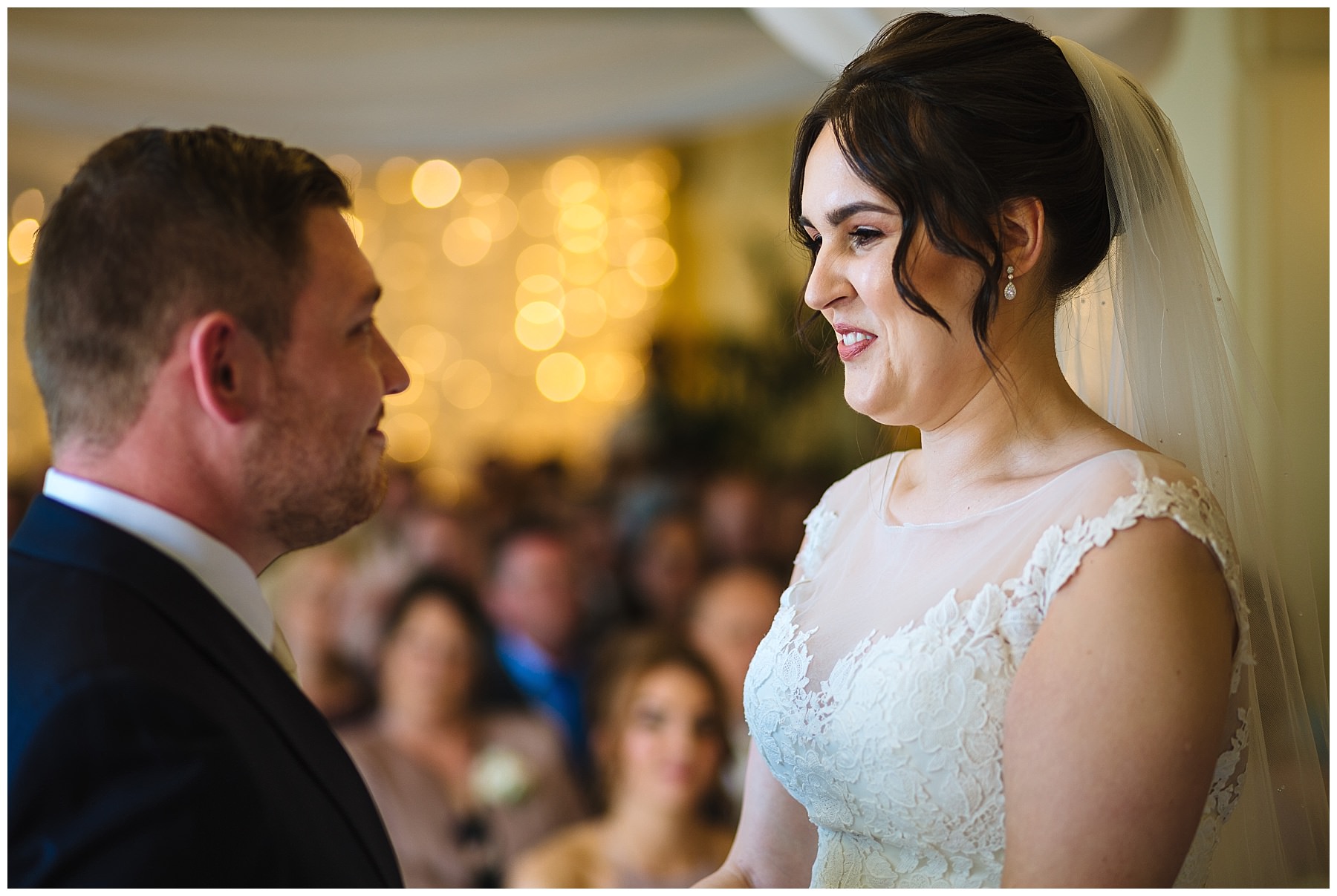 Bride and groom at eaves hall