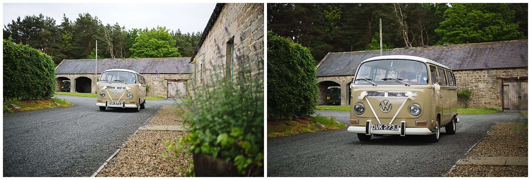 Retro Volkswagen Camper Van wedding transport