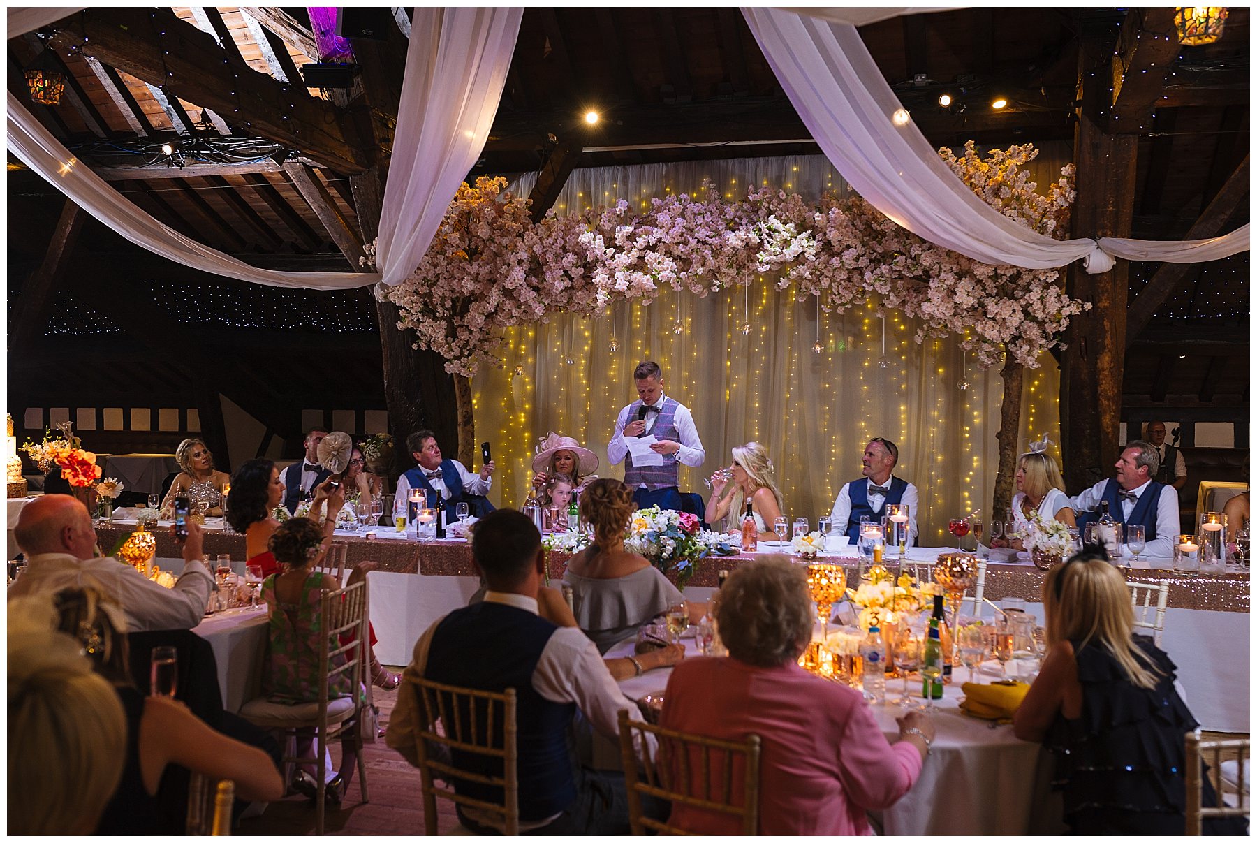 Rivingon Hall Barn Wedding during the speeches