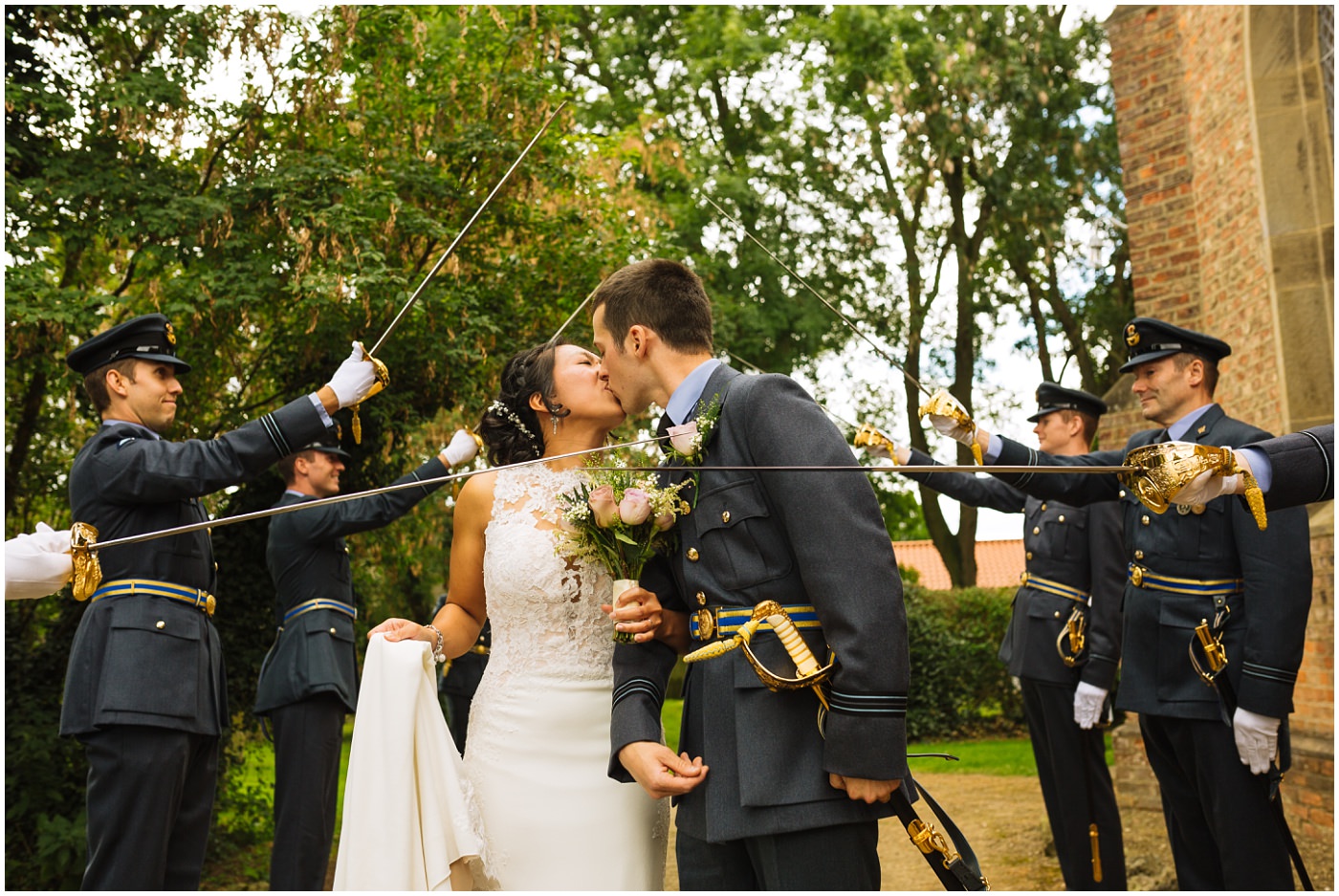 military guard of honour at RAF wedding