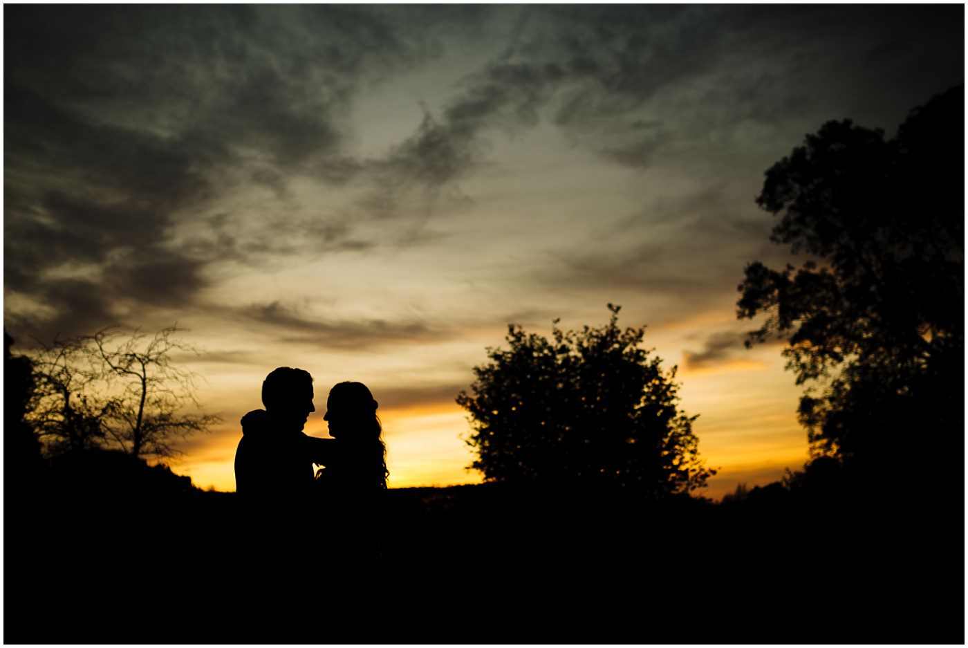 sunset at hilltop country house