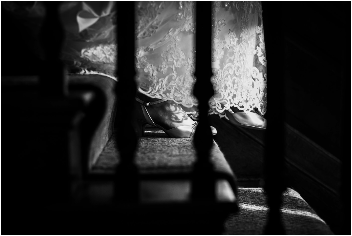 bride makes her way to the ceremony at soughton hall