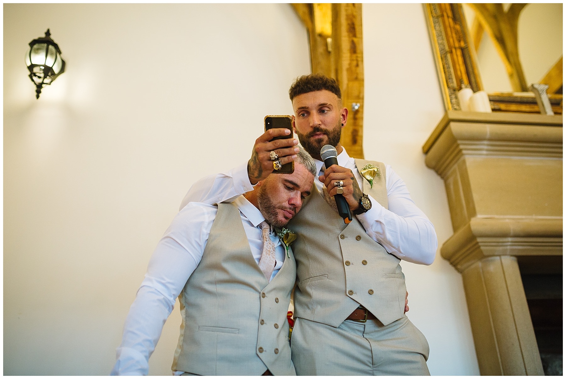 best men get emotional during speech at swancar farm