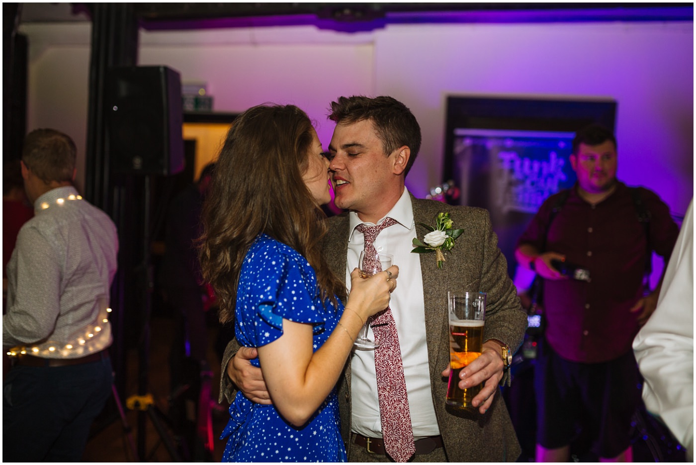 couple on the dancefloor at samlesbury hall wedding