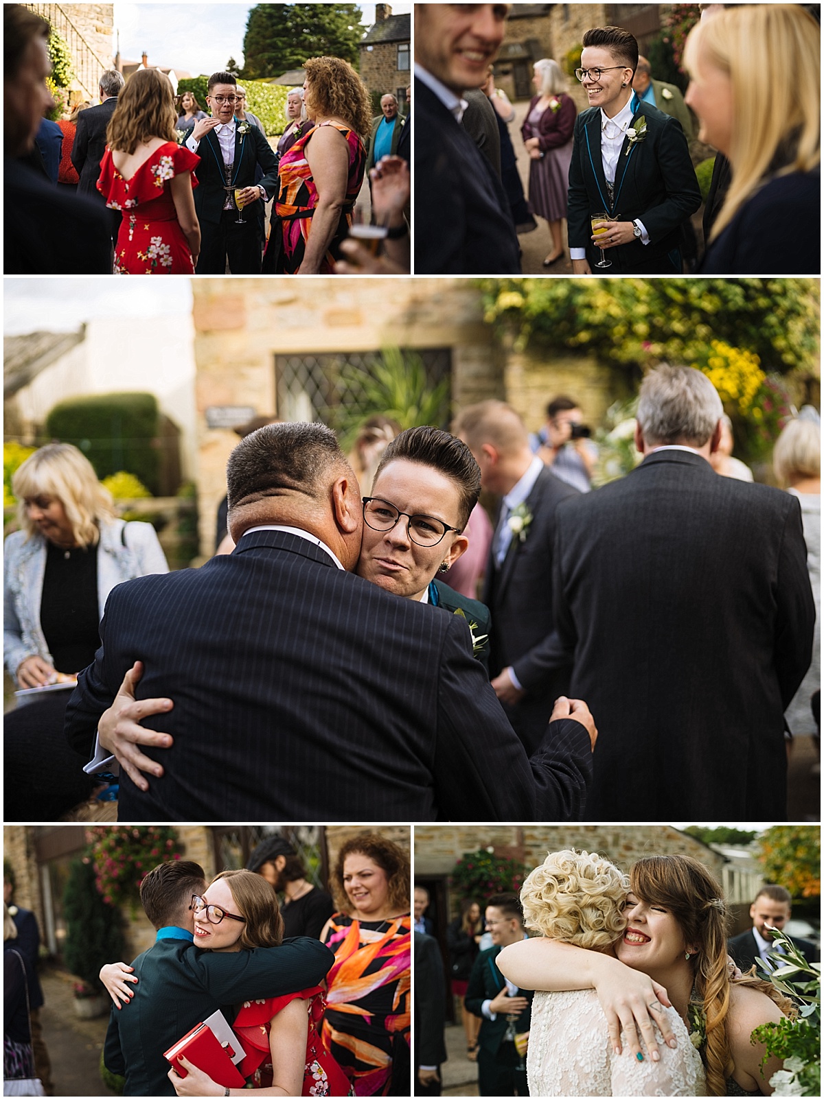 Guests at hyde bank farm congratulate the newly weds
