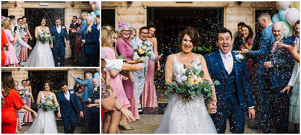 Rainbow Confetti outside the lodge