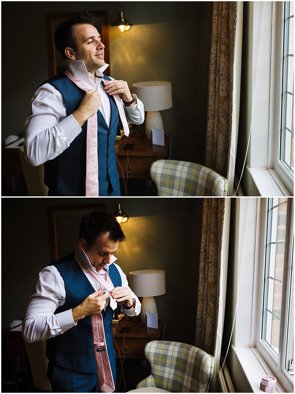 Groom prep ahead of styal lodge wedding