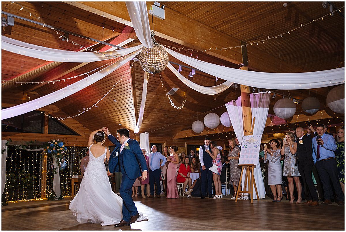 bride and groom take their first dance at styal lodge
