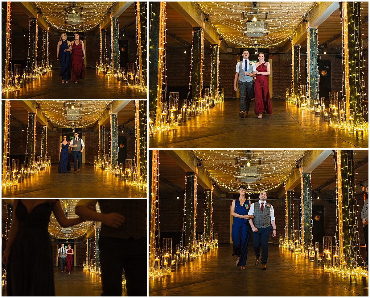 Grooms Party Entrance at the magical Victoria Warehouse