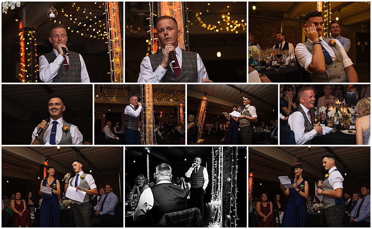 Wedding Day speeches at victoria warehouse