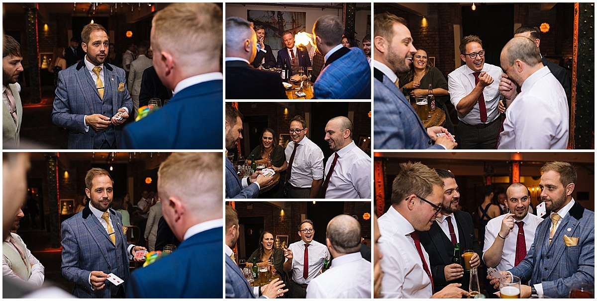 Tim Lichfield performs stunning magic tricks for wedding guests at Victoria Warehouse