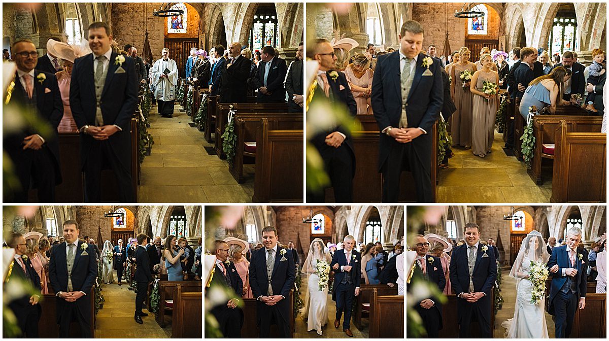 bride enters for church ceremony