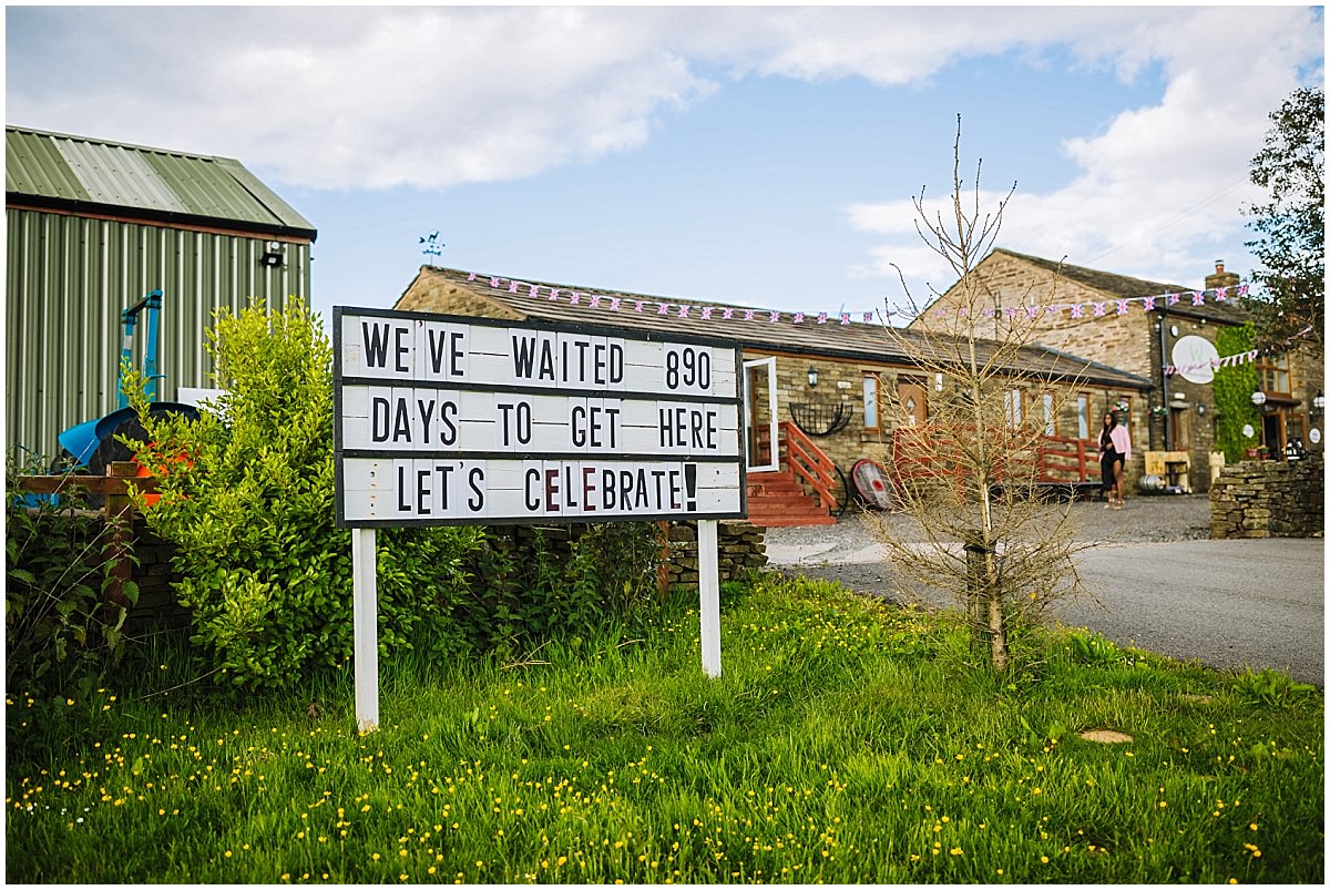 wellbeing farm wedding sign