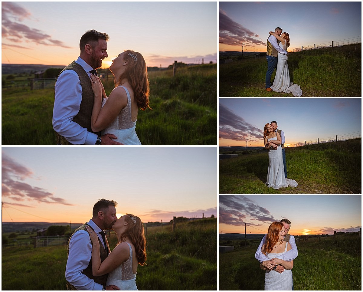 beautiful sunset photography at the wellebeing farm wedding venue