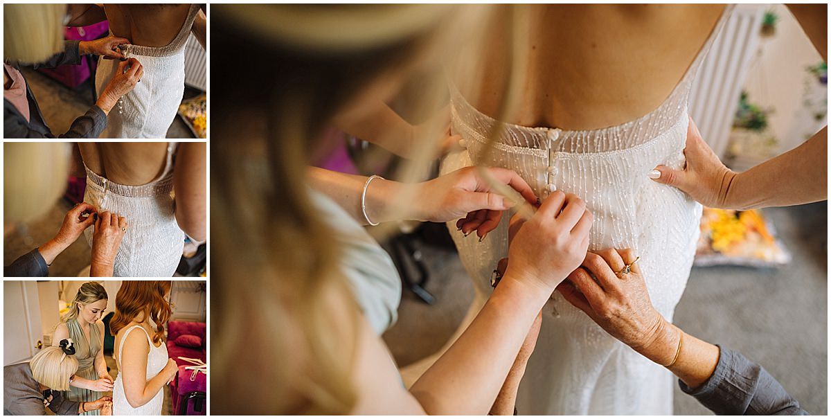 final dress details at the wellbeing farm wedding 