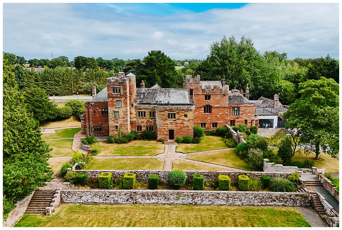 Walled garden at Dalston Hall wedding venue in Cumbria