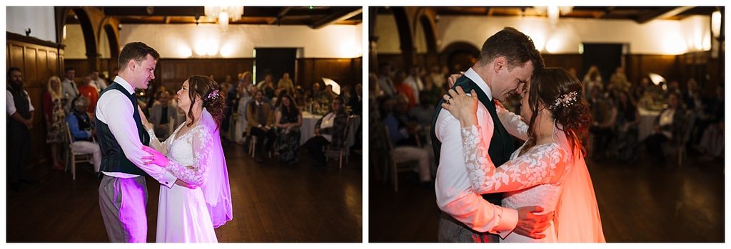 bride and groom share a first dance at Dalston Hall Wedding
