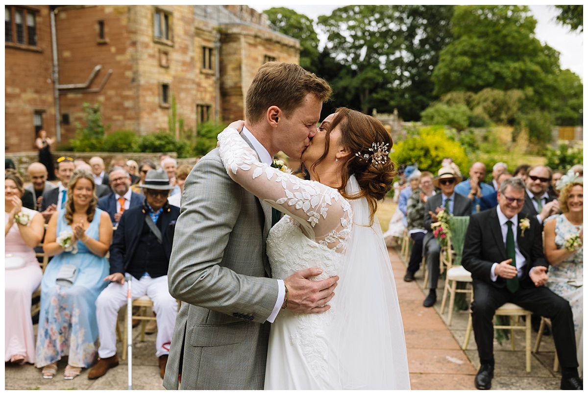 first kiss at dalston hall wedding